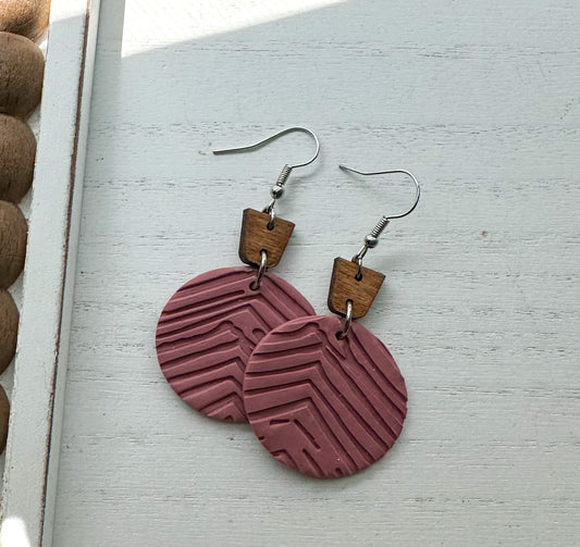 Boho Circle Polymer Clay Earrings • 2 options