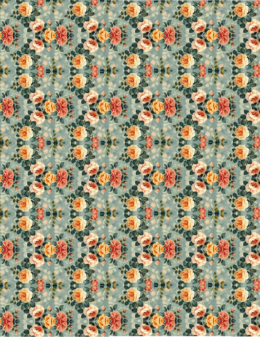Polymer Clay Transfers - Vintage Peach Roses