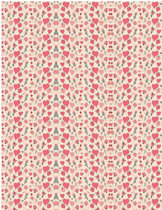 Polymer Clay Transfers - Pink Hearts and Roses