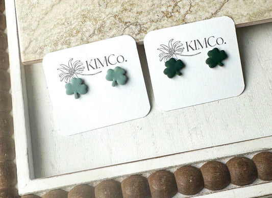 Polymer Clay Stud Earrings - Shamrock Stud Earrings (Free with a $20+ order. Add your color choice to the cart and discount will be deducted at checkout)
