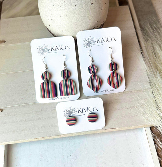 Polymer Clay Stripe Earrings